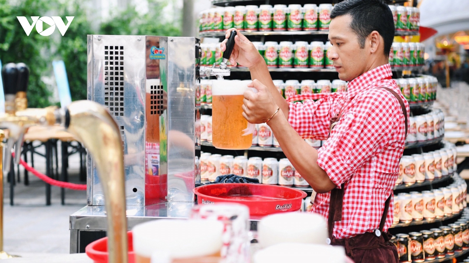 Sampling German beer in Vietnam